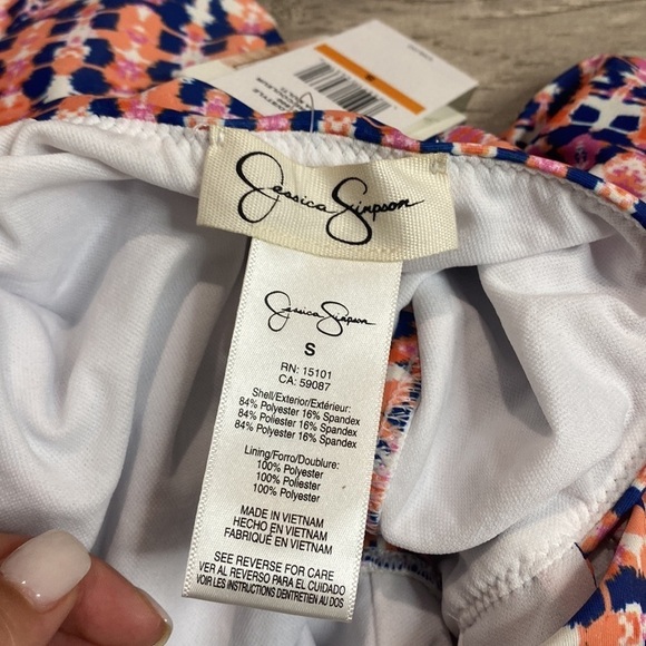 NWT JESSICA SIMPSON CUT OUT FUSCHIA MULTICOLOR ONE PIECE SIZE S - Picture 4 of 6